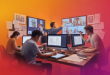 an animation studio working on different animation projects